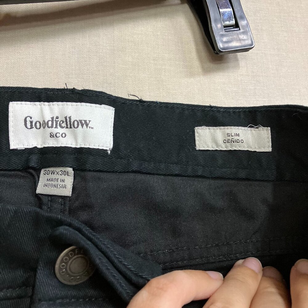 Goodfellow & Co Men's Ebony Standard Fit Ankle Tapered Slim Leg 5-Pocket Pants - Picture 5 of 16